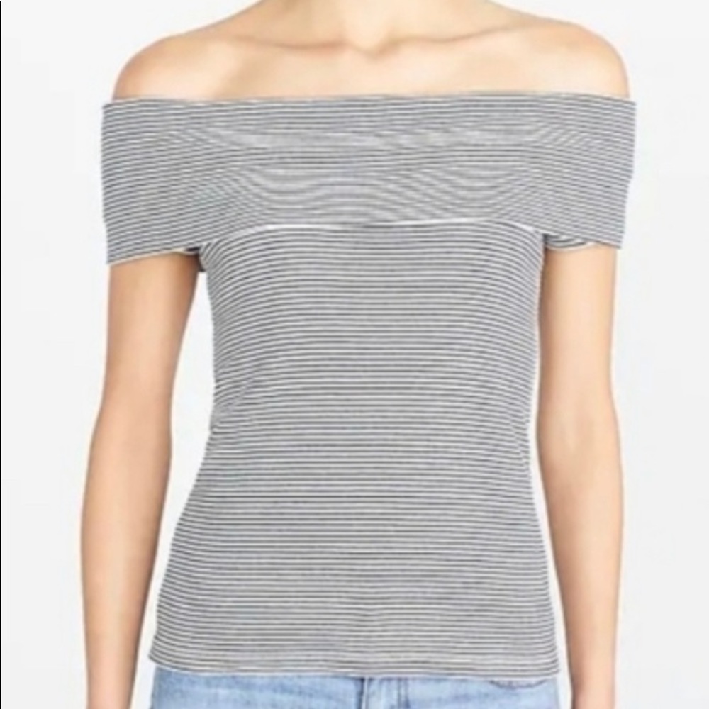NWT J.Crew Striped Off-Shoulder Top